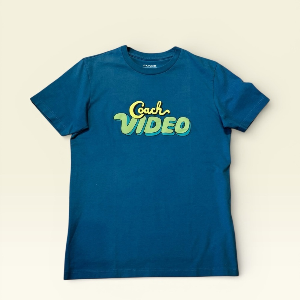 Coach Teal Tee Shirt Unisex XS 18 ptp - Picture 2 of 6